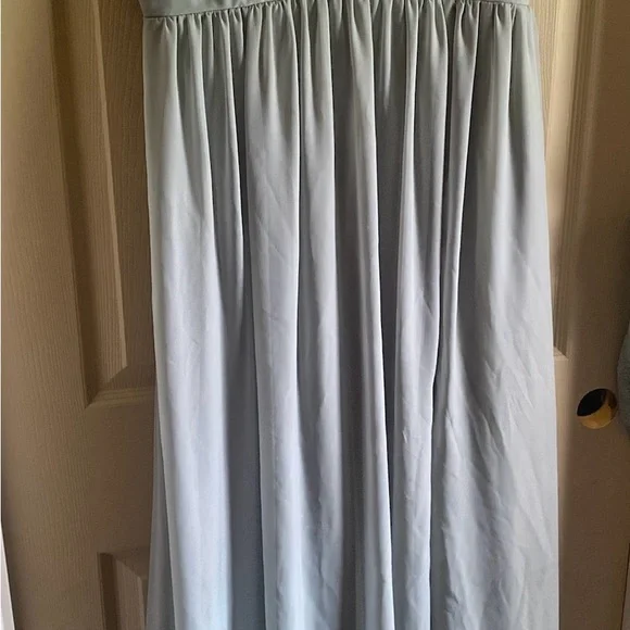 slim fit dress slacks Ankle Length Strapless A-Line Grey Wedding Guest Dress, Grey / M